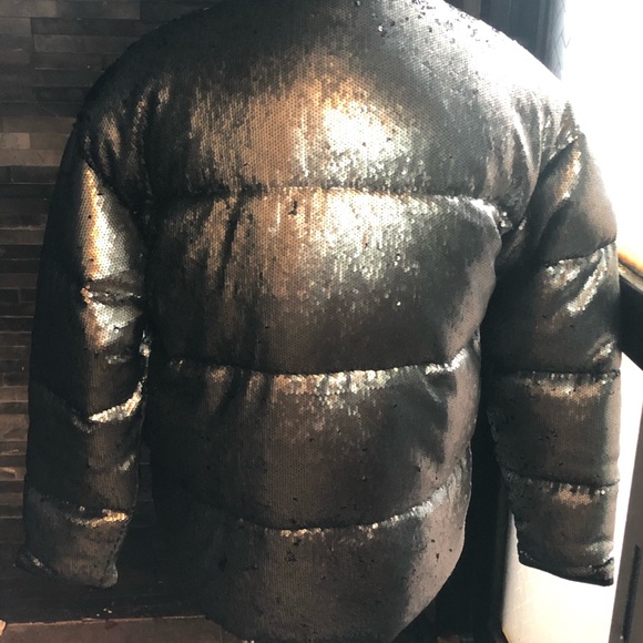 ASOS Silver Sequins Puffer Jacket 3XL - Picture 11 of 12